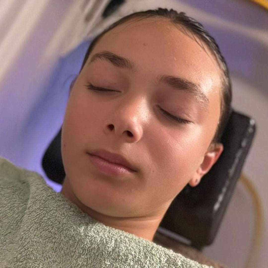 Teen-Facial-Essex-Angel-Wellness-Retreat-1080x1080 A teenage girl before getting a facial.