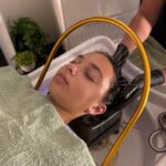 A girl getting a Japanese Head Spa.