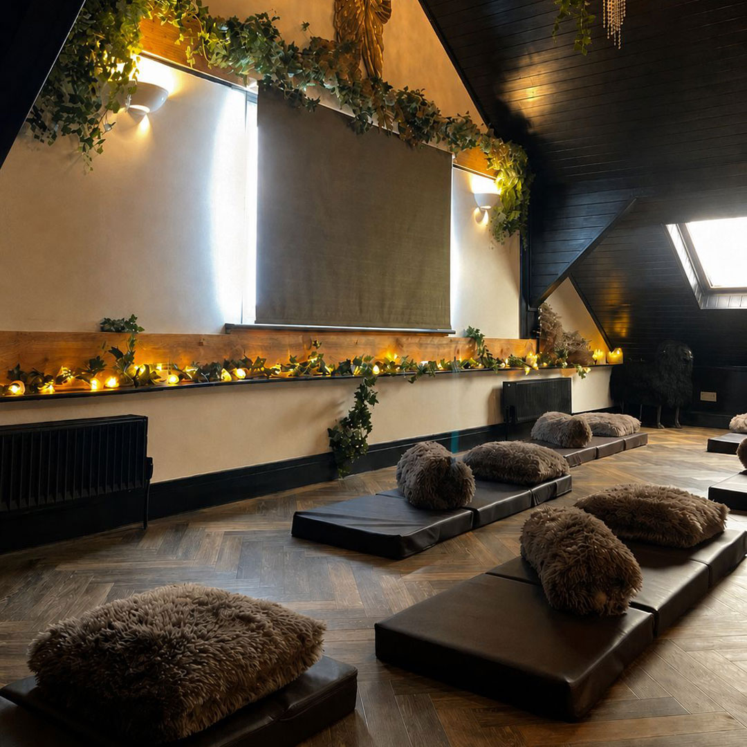 The Angel Wellness Retreat Healing Lounge interior.